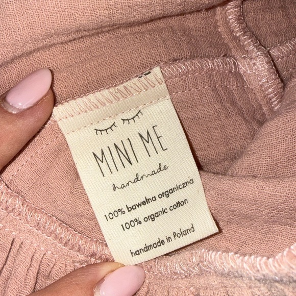 Pink Ruffled Kids Dress custom handmade in poland 100% organic cotton 2T 18-24 m - Picture 11 of 14